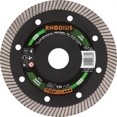 Zdjęcie produktu dla Tarcze diamentowe RHODIUS do płytek/ceramiki DG10 125 x 10,0 x 1,4 x 22,23 mm 1 szt