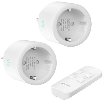 Productafbeelding van Stopcontacten met afstandsbediening - 10 A/2500 W - 30 m lang bereik - Radiostopcontacten met afstandsbediening
