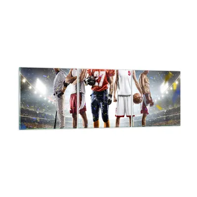 Produktbild von Bilder auf glas - Sport Sportler - 90x30cm - Glasbilder - Wandbilder - Bilder - Kunstdruck - zum Aufhängen bereit - Wanddekoration aus Glas - Glas Bilder - Wandbild auf Glas - 3 Teile - GCA90x30-3873