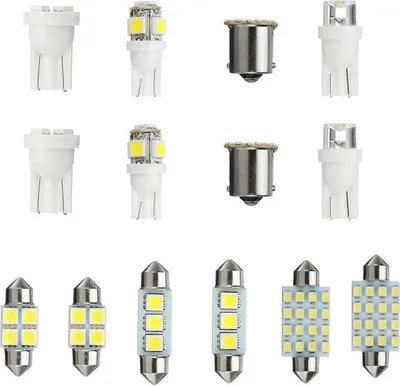 Immagine prodotto di 14PCs LED Kit di illuminazione interna T10 1157 36mm Festoon Cupola targa lampadine bianco