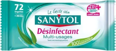 Image de Lingettes Sanytol Multi-usages Désinfection Multi-surfaces Sans Rinçage - Sanytol