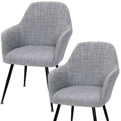 Productafbeelding van Set van 2 elastische stoelhoezen voor eetkamerstoelen Jacquard
