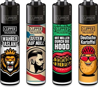 Produktbild von Clipper Reibrad Feuerzeuge Jugendwort #10, 4 Stück