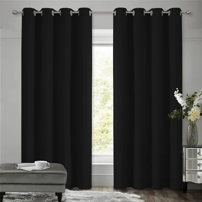 Produktbild von Verdunklungsvorhänge mit Ösen 160 cm hoch, 2er Set