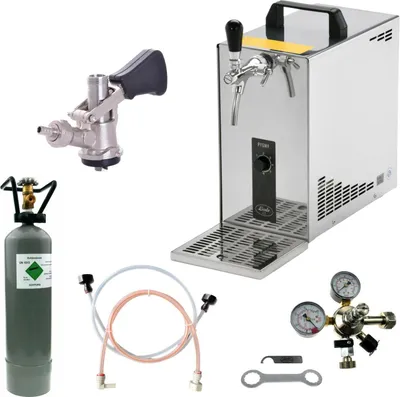Produktbild von BieTal® Bierkühler Bier Zapfanlage 35 L/h KOMPLETTSET - KEG Korb - CO2 2 kg