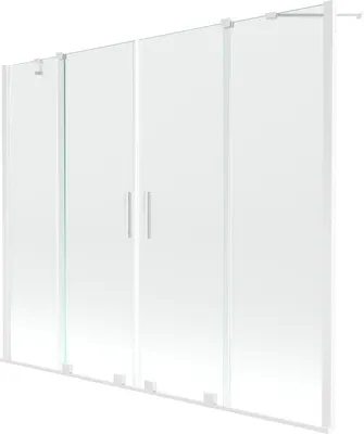Produktbild von Mexen Velar Duo Badewannenfaltwand, 2-flügelig, 200 x 150 cm, transparent, weiß - 896-200-000-02-20
