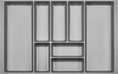 Produktbild von ORGA-BOX II Besteckeinsatz Tiefe 462 mm, Höhe 50,5 mm für Nobilia Küchen Canvas-Struktur silbergrau Breite 709 mm für Schubladen 800 mm