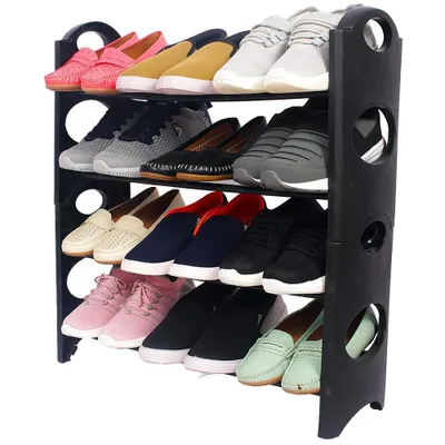 Produktbild von Kleines Schuhregal, 4 Regale - Schwarz