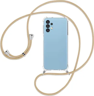 Produktbild von Handykette Backcover-Schutzhülle mit Band (Metall silberfarben) für Samsung Galaxy A13 4G - caramel