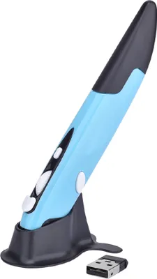 Obrázek produktu pro bezdrátová optická myš s perem 2,4 GHz, ergonomická myš s nastavitelným rozlišením 500/1000 DPI, plug-and-play, široká kompatibilita, modrá barva