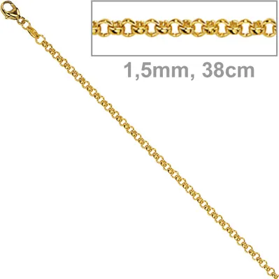 Produktbild von JOBO Erbskette 333 Gelbgold 1,5 mm 38 cm Gold Kette Halskette Karabiner