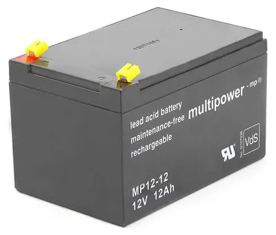 Produktbild von MULTIPOWER Bleiakku MP12-12 - 12V 12Ah (VDS) 4,8 mm Steckkontakte