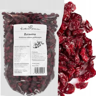 Produktbild von Cranberries mit Apfelsaft gesüßt 500 g - Trockenfrüchte - für Müsli und Backen