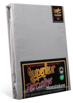 Productafbeelding van Superieur Hoeslaken - 80x200 cm - Grijs - 100% katoen