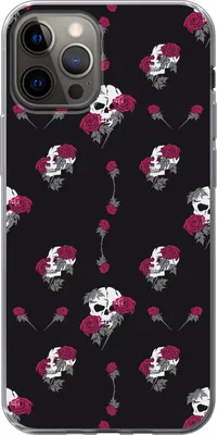 Produktbild von MuchoWow® Handyhülle Schutzhülle Hülle für Telefoonhoesje iPhone 13 Pro Mädchen - Totenkopf - Rosen - Muster - Mädchen - Kinder - Kinder - Mädchen Silikon Softcase Handy Hülle - Handy-Tasche