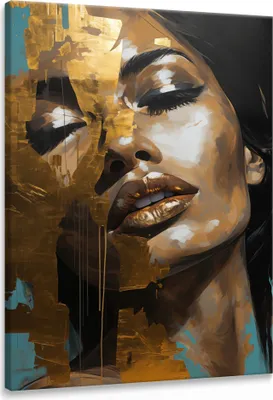 Produktbild von Muralo Leinwandbild Wandbild Frau PORTRÄT Abstrakt Gesicht Glamour für Wohnzimmer Büro 70 cm x 100 cm