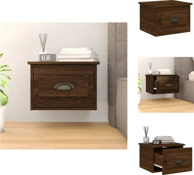 Image de vidaXL Table de nuit murale marron aspect chêne 41,5x36x28 cm - Tables de nuit