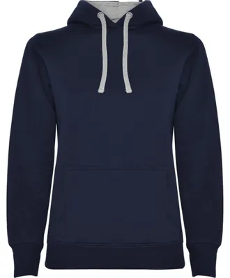 Image de Roly - Sweat à capuche « Urban » pour femme LT5544 (S) (bleu marine/gris chiné)