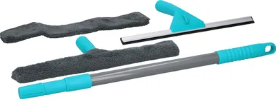 Produktbild von alpina 5tlg. Mikrofaser-Fensterreinigungsset - Fensterwischer - mit ausziehbarem Griff - 2 Mikrofasertücher