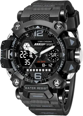 Produktbild von Digitaluhr 5 ATM Wasserdicht Military Watch Tactical Outdoor Digital Herrenuhr Schwarz Grün Jungen Sportuhr Männer Chronograph Stoppuhr Sport Wecker