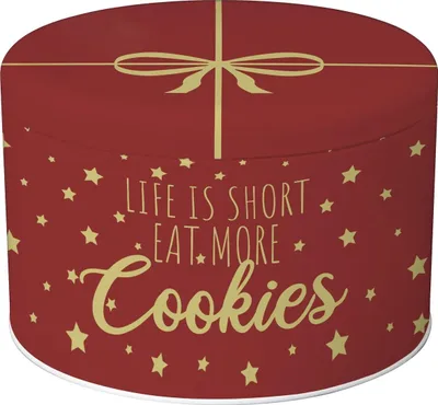 Image de Boîte en fer-blanc COOKIE TIN or rouge, IHR