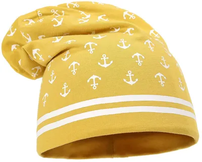 Produktbild von Leoberg Kinder Beanie Mütze Mädchen Jungen - Uni Kinderbeanie Maritim in Gelb-103078