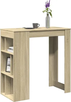 Produktbild von "2026 Promotion" Bartisch mit Regal Sonoma-Eiche 102x50x103,5 cm Holzwerkstoff - Esstische CC31395