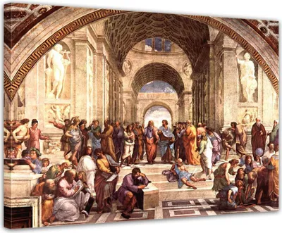 Produktbild von Leinwandbild - Raffael - Die Schule von Athen, Größe:120 x 40 cm