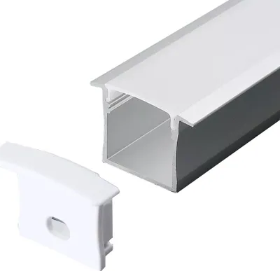 Produktbild von 2 Meter Alu Profile Alu Schiene Profil Abdeckung Kanal System für LED-Streifen  mit Milchglas Abdeckung Profil S