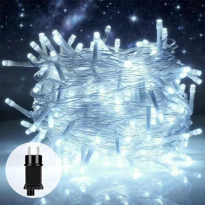 Produktbild von 100m LED Lichterkette Außen, Kaltweiß 1000 LEDs, Timer, 8 Modi, IP65 Wasserfest LED Lichterkette für Garten BBQ Party Weihnachten Deko Licht