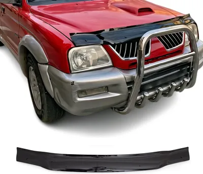 Zdjęcie produktu dla Owiewki do maski samochodu Mitsubishi L200 1996–2006, akrylowe, czarne