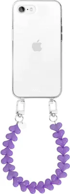 Produktbild von Funky Hearts (Purple) Transparant Cord Hülle  - Kompatibel mit iPhone 7/8 Plus