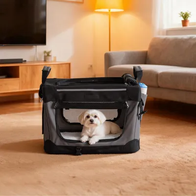 Produktbild von Feandrea Hundebox faltbar, 50 cm Transportbox für kleine Hunde, Hundetasche, Oxford-Gewebe