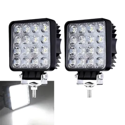 Produktbild von Wolketon LED Arbeitsscheinwerfer 2 X 48W Zusatzscheinwerfer 12V 24V Offroad Scheinwerfer IP67 Wasserdicht Rueckfahrscheinwerfer fuer Trecker KFZ Bagger SUV, UTV, ATV