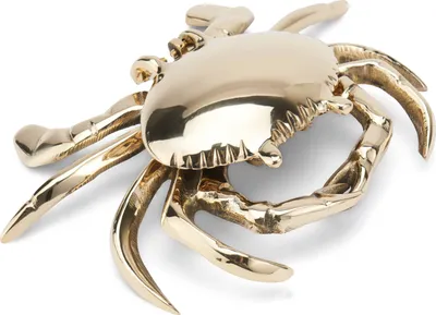 Produktbild von 18x13x4cm Aschenbecher - Krabbe Messing gold massiv Deckel Aschenbercher maritim