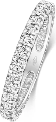 Produktbild von 18 Karat (750) Weißgold 2,5mm Flach Form Diamant Trauring/Ehering/Hochzeitsring Brillant-Schliff 0.60 Karat G - SI VS, 54 (17.2); TRS208518KWRSN