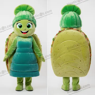 Imagen del producto de Disfraz MASTICOT de enchiladas mascot de capas verdes aterciopeladas
