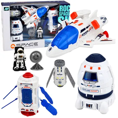 Produktbild von Raumschiff-Satellitenkapsel-Kommunikationsantennen-Astronauten-Set
