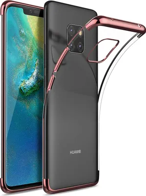 Produktbild von TPU Hülle für Huawei Mate 20 Pro Case Silikon Cover Transparent mit Farbrand Handyhülle