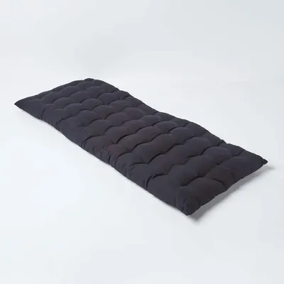 Produktbild von HOMESCAPES 2er Bankauflage schwarz 100% Baumwolle