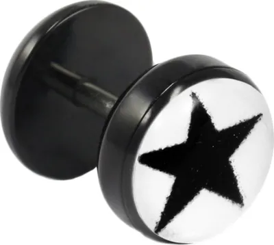 Produktbild von Fake Plug Ohrstecker mit Stern-Motiv weiß