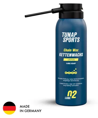 Produktbild von TUNAP SPORTS Kettenwachs Ultimate - 125 ml | Fahrrad-Trockenschmierung Spray für die Kette auf Wachs-Basis | Geschmeidiges Schmierfett | E-Bike Ready |  Germany