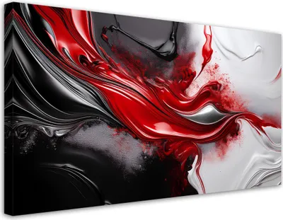 Produktbild von Leinwandbild Rot Schwarz 3D-Abstraktion 100x50 Feeby Grau bild für die wand bereit zum aufhängen