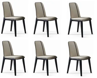 Obrázek produktu pro jídelní židle, sada 6 kusů, umělá kůže, béžová barva, ergonomický design
