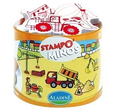 Produktbild von ALADINE Stampo Minos Baustelle Kinderstempel Stempel Kinder Stempelkissen