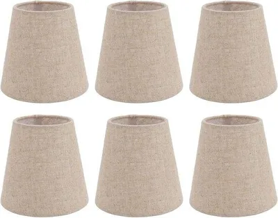 Image de Capuchons en lin pour chandeliers, lampes de table et appliques murales, lot de 6
