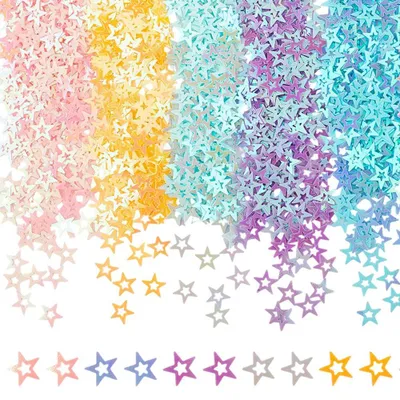Glitzerpailletten Sterne 120 g 6 Farben für DIY Basteln