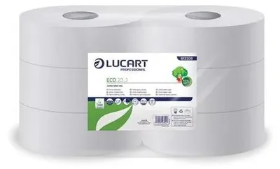 Toaletný papier, 2-vrstvový, 165 m, 23 cm priemer, LUCART "Eco", biely