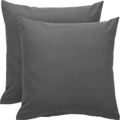 Produktbild von Komfortec Premium Kissenbezüge 2er Set 80x80 cm mit Reißverschluss, gebürstet 100% Polyester 120g/m², Kopfkissenbezug, Superweiches Kissenhülle Set, Anthrazit