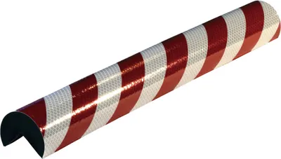 Produktbild von Warn- und Schutzprofil Typ A+, rot/weiß reflektierend RA2, Ø 60 mm, Länge 1 m